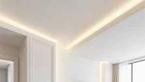 Forro-de-gesso-com-sanca-aberta-e-iluminacao-indireta-valorizando-ambiente-moderno-em-Aracatuba