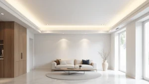 Sala-de-estar-moderna-com-sanca-de-gesso-e-iluminacao-indireta-em-LED