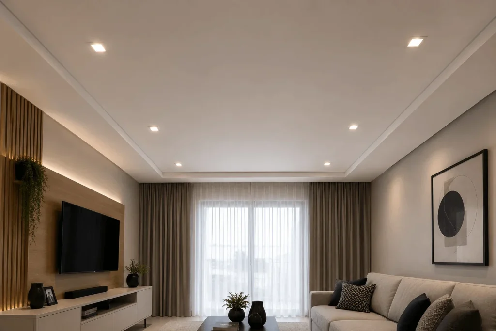 Forro-de-gesso-com-iluminacao-integrada-em-LED-em-projeto-moderno-em-Andradina-