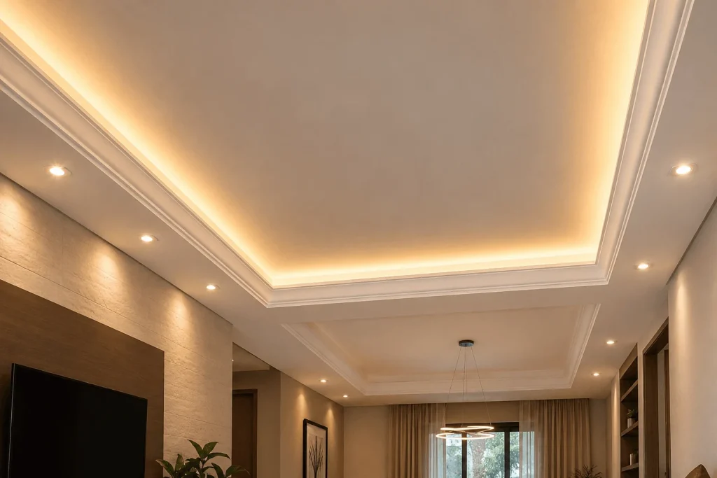 sanca-de-gesso-aberta-em-Aracatuba-com-iluminacao-indireta-valorizando-o-ambiente-